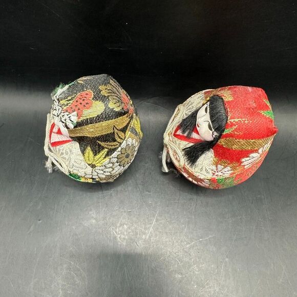 Vintage Japanese Dolls Daruma Hime Ningyo Pair Empress Jingu Hand painted - Picture 5 of 11